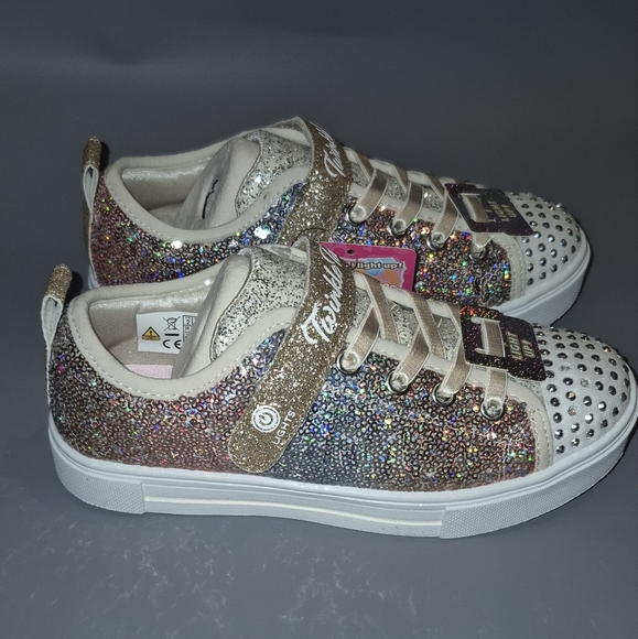 Twinkle Toes by Skechers - Girls Light Up Sneakers - Size 2- New - Picture 2 of 10
